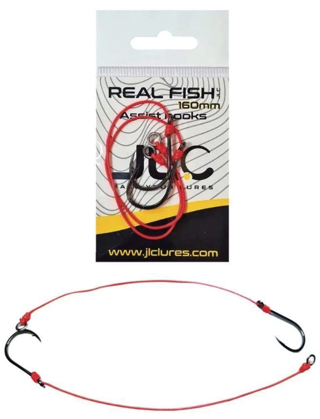 ASSIST HOOK PER JLC REAL FISH 160 MM AMI BKK ARTIFICIALI SILICONE PESCA BLACK