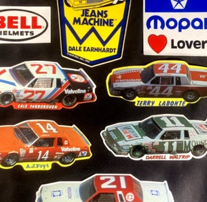 Vintage Lot-8 NASCAR Decals Racing Memorabilia New Old Stock 1980’s Stickers - Picture 1 of 7