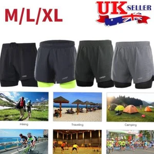 Lixada Men’s Running Shorts 2 in 1 Lightweight Quick Drying Elastic Boxing Short - Picture 1 of 28