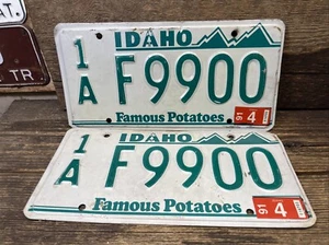 Pair of Idaho 1988 “Famous Potatoes" License Plates, 1A F9900 - Ada County - Picture 1 of 2