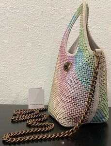 Kurt Geiger Chelsea Rainbow Crystal Suede Perforated Crossbody 11.5"x7.5"x5" New - Picture 1 of 17