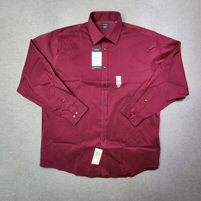 Arrow Shirt Mens 17-17.5 34/35 Red Solid Regular Fit Stretch Button Up NWT - Image 1 of 4