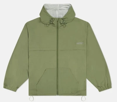 Jaqueta corta-vento atlética elástica WESC Premium 4 vias masculina grande L verde oliva - Imagem 1 de 2