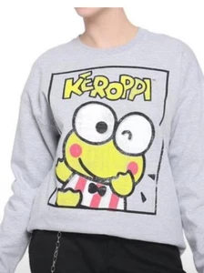 Sudadera para mujer Keroppi Jumbo gráfica gris dibujos animados ojos de rana Hello Kitty Lg - Imagen 1 de 5