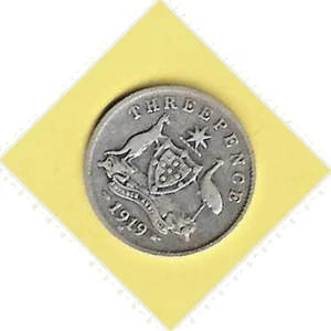 AUSTRALIA - 1919 KING GEORGE V THREEPENCE, 3d (UNDER SILVER VALUE) - Bild 1 von 2