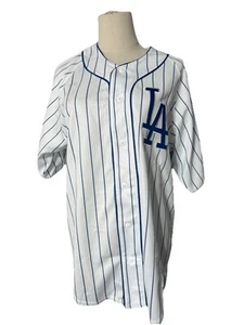 LA Dodgers Medium Blue/white Striped New Jersey Major League Baseball - Picture 1 of 10