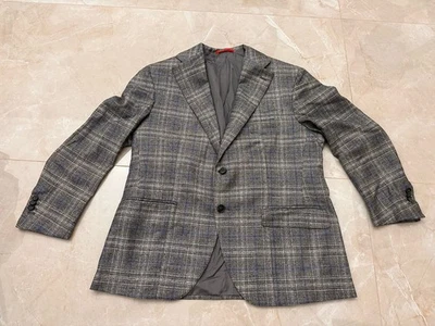 Blazer Isaia Marechiaro 54R (US 44R) Lana Cachemira Italia Delgado Cuadros Ventana Foto 1 de 4