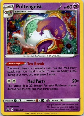 Black Star Promo Polteageist SWSH081 Promo SWSH: Sword & Shield Promo Cards - Image 1 of 2