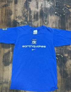 Y2K Nike San Jose Earthquakes MLS blaues T-Shirt Nike grau Etikett Größe X Small - Bild 1 von 9