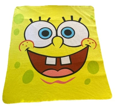 Vintage Theme SpongeBob Nickelodeon Fleece Throw Blanket 2003 - Image 1 of 4