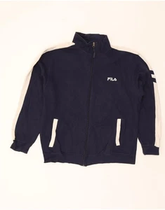FILA Mens Tracksuit Top Jacket Large Navy Blue Colourblock Cotton CQ48 - Picture 1 of 3