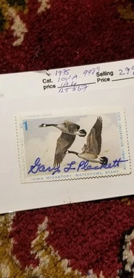 USA Iowa 1975 $1 Duck Migratory Bird Hunting Stamp Scott#IA4 Rare Find IDbt314. - Image 1 of 3
