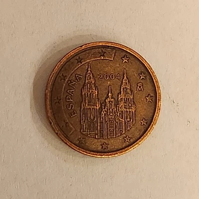 2004 Spain 2 Euro Cent Coin | Cathedral of Santiago de Compostela | KM# 1041 - Image 1 of 2