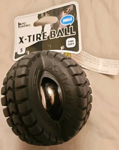 Pet Qwerks Jingle X-Tire Ball Dog Toy - Rugged Tires with  Jingle Bell Small New - Picture 1 of 2