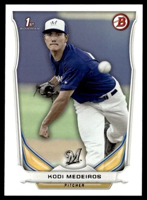 2014 Bowman Draft Picks & Prospects Kodi Medeiros Milwaukee Brewers #DP9 - Image 1 of 2