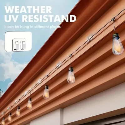 SUL Gutter/Wall Hanging Hooks Clips for Christmas Xmas String Lights Outdoor 50pk