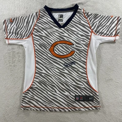 Camiseta deportiva para mujer Chicago Bears XL blanca con logotipo Jay Cutler 6 Nike con estampado de cebra en el campo Foto 1 de 4