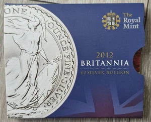 2012 Fine Silver Britannia Coin 1oz £2 Bullion Royal Mint Pack - Picture 1 of 4