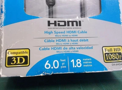 Dynex HDMI cable 6.0 feet 1.8 meters Digital Audio Video - Image 1 of 3