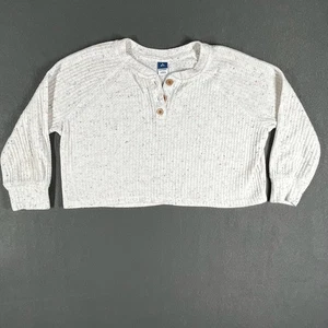 Old Navy Girls Waffle Knit Henley Shirt Size 6–7 Rainbow Speckle Thermal Top - Picture 1 of 8