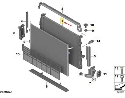 BMW iX1 U11 BEV Kühler 17119846882 NEU ORIGINAL - Image 1 of 2