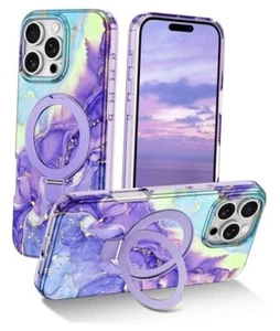 for Case with Magnetic Invisible Ring Stand iPhone 16 Pro Max Violet - Picture 1 of 8