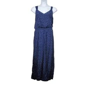 Loft Womens Sleeveless Blue Polka Dot Wide Leg Jumpsuit Size 14 NWT - Picture 1 of 7
