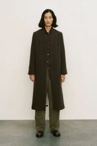 NWT ZARA MINIMALIST MANTECO WOOL COAT ZW COLLECTION XS $229 - Imagen 1 de 13