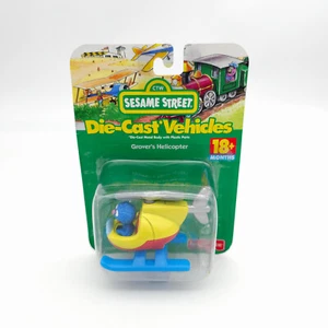 1998 Sesame Street Grovers Die Cast Helicopter Fisher Price Vintage Toy Car - Picture 1 of 2
