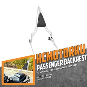 Chrome Rear Passanger Backrest Sissy Bars For Harley Fat Boy Breakout 2018-2023 - Foto 1 di 17