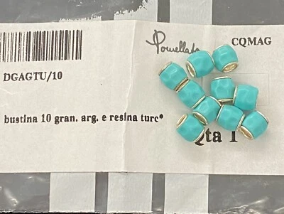 Dodo Pomellato 10 Granelli Turchese Azzurri Resina Argento Rari Introvabili Orig - Immagine 1 di 3