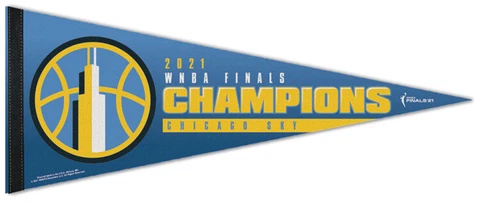 CHICAGO SKY 2021 WNBA Basketball CHAMPIONS Premium Felt 12x30 Collectors PENNANT Cover