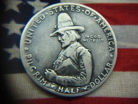 1920 PILGRIM TERCENTENARY COMMEMORATIVE HALF DOLLAR - NICE, CIRC Cover