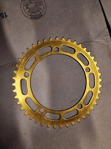 NOS Shimano Gold Anodized 44t Old School BMX Sprocket 130 bcd - Picture 1 of 2