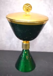 Älterer grün/vergoldeter Ziborium + 7 3/8" hoch (CU#163) Kirchenkelch. - Bild 1 von 12