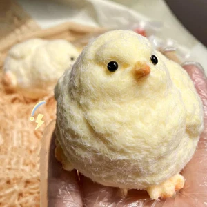 Squishy Chicken Kawaii Handmade Silicone Soft Flocked Yellow Chicken Seal So _in - Picture 1 of 12