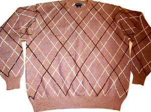 Suéter Vintage Harold Powell Cálido a Cuadros Talla XXL Lana Merino Alpaca Manga Larga - Imagen 1 de 4