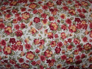 Red & Yellow Floral Pattern Fabric, Dealer Code FB-53 - Picture 1 of 2