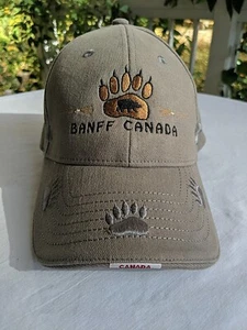 Canadian Original Banff  Hat Cap Paw Print Embroidery Baseball Fitted 22 Inches  - Picture 1 of 8