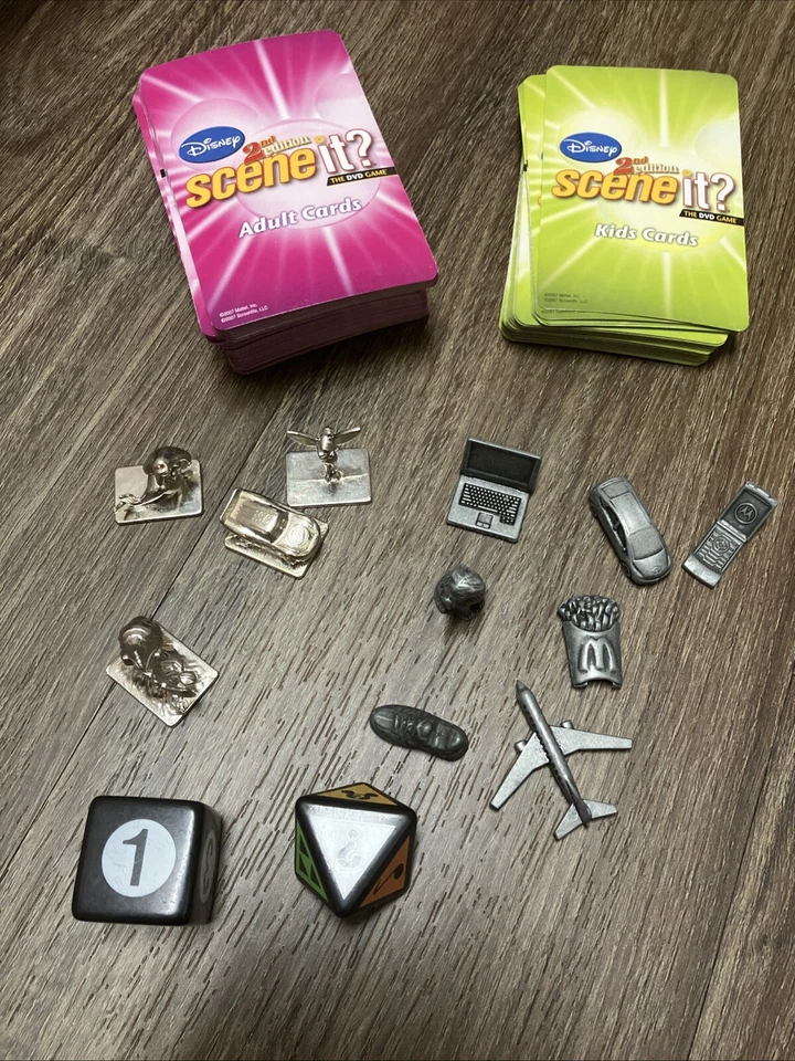 Disney Scene It? REPLACEMENT PIECES Pewter Movers, Board, Cards, Die - Image 1 of 1