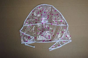 RAIN HOODS X 2 SPOTTED WHITE SPOTTED PINK EXCELLENT QUALITY-BUY 1 GET 1 FREE - Picture 1 of 3