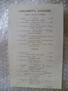 1918 Concert Programme Mrs M Lockett Dorothy Morris lily Endlar M Kauffman - Picture 1 of 2