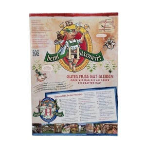 Original Menu from Haxenwirt Restaurant Immenstadt Bavaria Germany Pig Knuckle - Picture 1 of 3