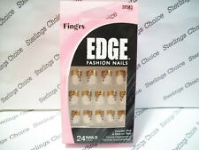 Fing'rs Edge Fashion Nails #32583 Gold Tips with Cheetah Design Short