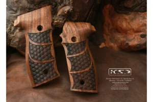 Ksd Grips Branded, Sig Sauer Compatible P226 Walnut Wood Grip, Lazer Logo - Picture 1 of 2