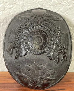 Antike französische geschnitzte Kokosnuss Tasse Matrose Scrimshaw primitive Kunst Bugbear 18. Jh. - Bild 1 von 12