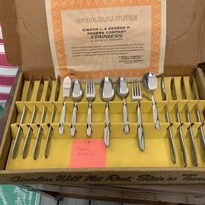 Oneida Ltd Stainless Flatware NIB! 1962 Mountain View Simeon L. & Rogers 49pcs - Picture 1 of 20