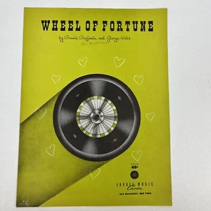 Vintage 1952 Wheel Of Fortune By Bennie Benjamin and George Weiss Sheet Music - Picture 1 of 5