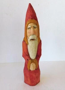 Larry Roberts Woodcarver Father Christmas Santa Claus Carving Carved Wood 1990 b - Picture 1 of 7