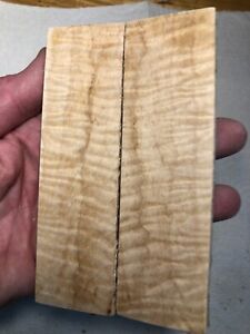 Curly Maple Knife Scales~Hard Sugar Maple~Stabilized~1 pair~Knife Blank Handle